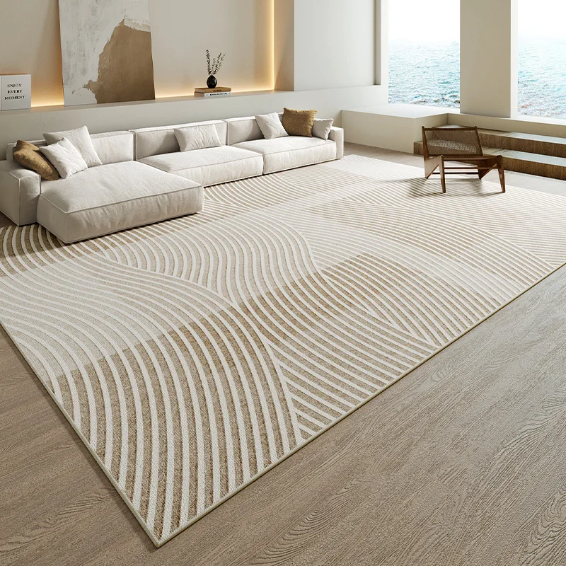 Wabi-sabi Wind Bedroom Decor Plush Carpet Thickened Study Anti-slip Mat Japanese-style Carpets for Living Room Home Striped Rug