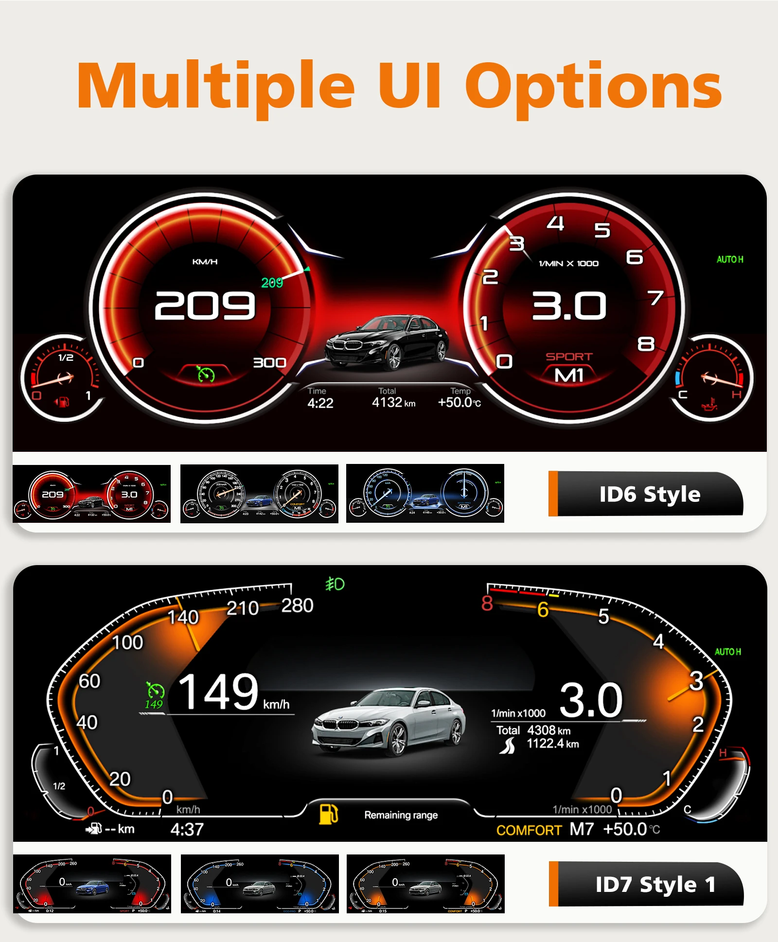 12,3-Zoll Hizpo Digitales Auto-Instrumentencluster für BMW 3/4er Serie F30/F31 GT-F34 F32/F33/F36 2013 - 2020 NBT EVO LCD-Panel Armaturenbrett – Detail 6