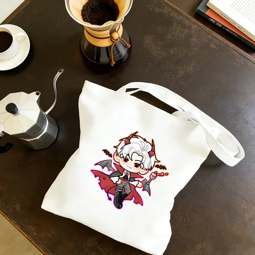 Love and Deepspace Sylus Cute Devil Print Canvas Bag 30x35/35x40CM Anime Cosplay Qinche Cartoon Handbag Game Fans Gift 2026 New