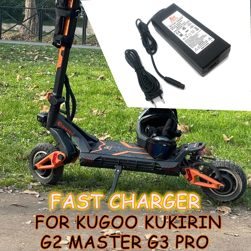 

Универсальный адаптер питания 58.8V 2A с быстрой зарядкой и LED-индикатором, сертифицированный в ЕС, для электросамокатов Kugoo Kukirin G2 Master G3 Pro