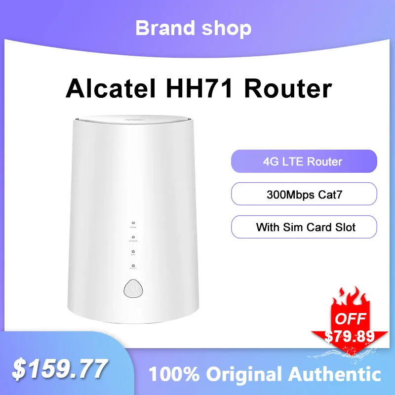 

Original Alcatel HH71 4G LTE WiFi Router 300Mbps Cat7 Signal Amplifier With Sim Card Slot 1000Mbps RJ45 port Wireless Repeater