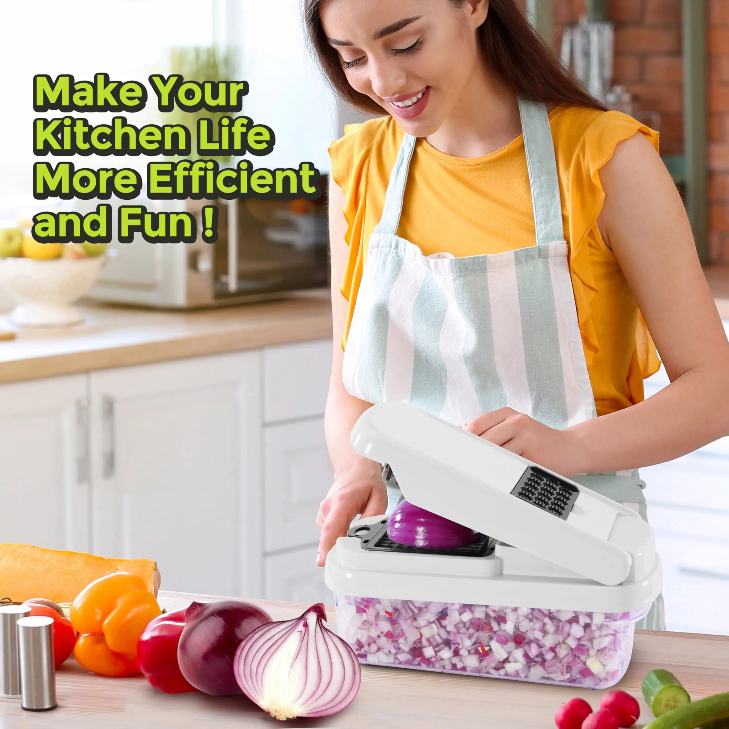 

Kitchen Tools Multi-Functional Fruit Cutter Slicer 15-in-1 BPA Free Fruit Cutter Onion Garlic Grater Slicer Vegetable Chopper