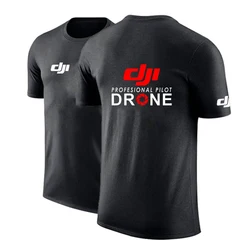 2022 Summer New Dji Professional Pilot Drone Printed T Shirt Men's Popular Running sports T-shirt Quick-drying Tee shirt