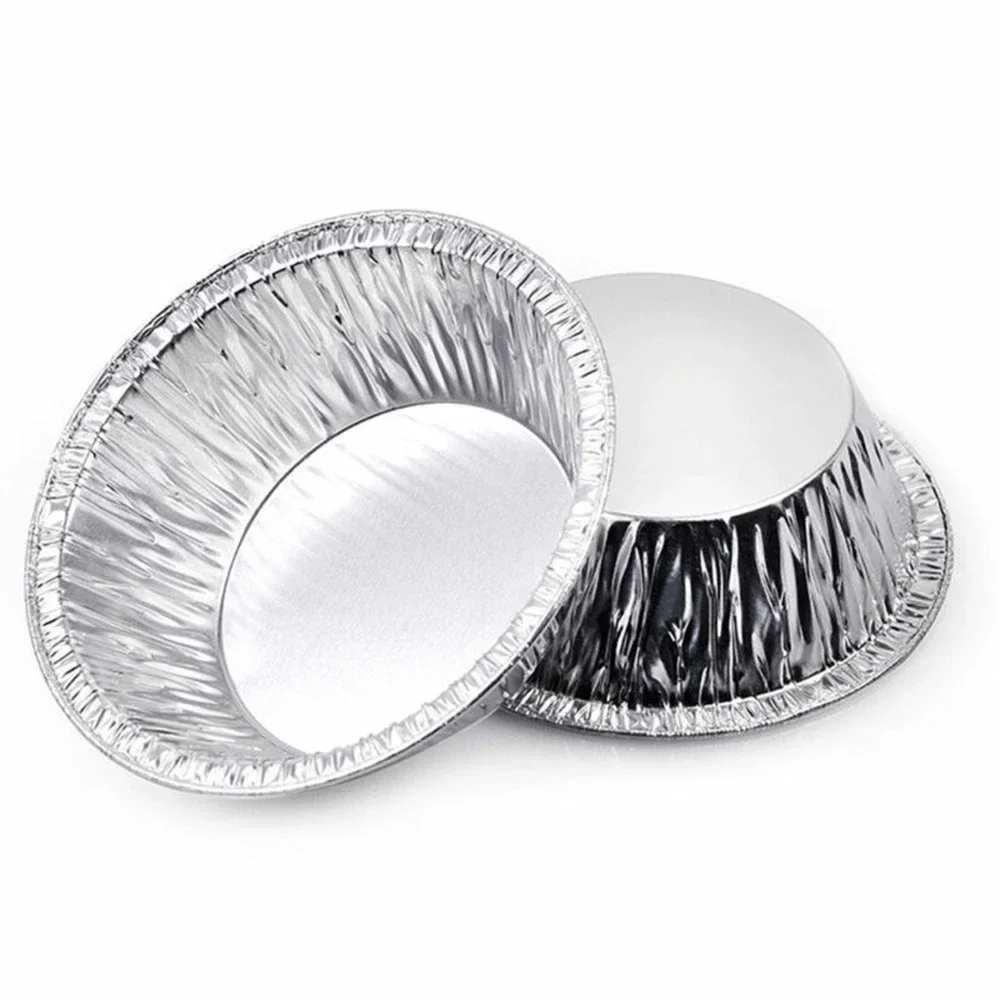 100pcs Disposable Aluminum Foil Baking Cookie Muffin Cupcake Egg Tart Mold Round Baking Tool Baking Cups Pie Bake Tart Pans