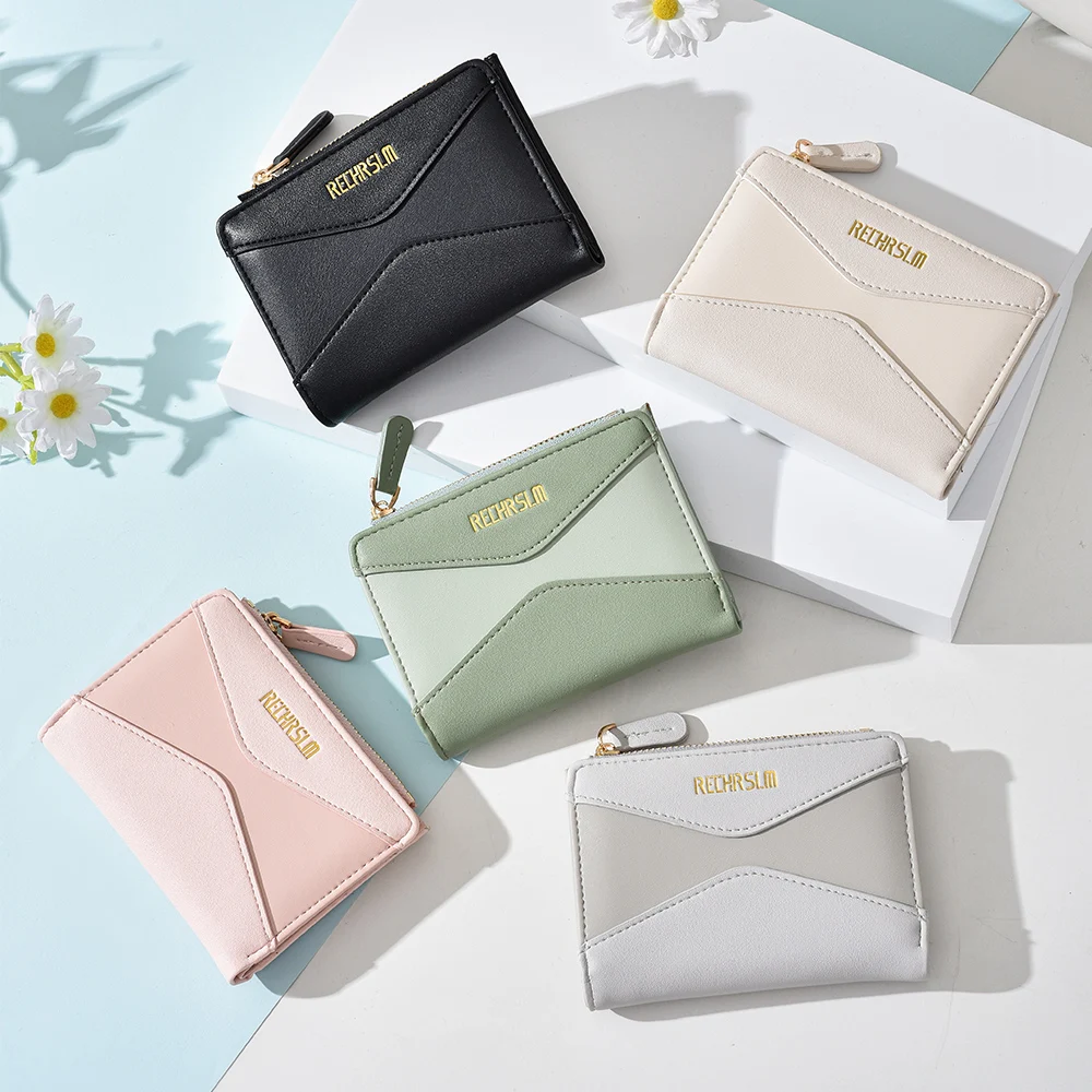 Fresh Color Scheme Simple Fashionable Short-Style Mini Purse for Ladies Lightweight Luxury Ladies Storage Wallet