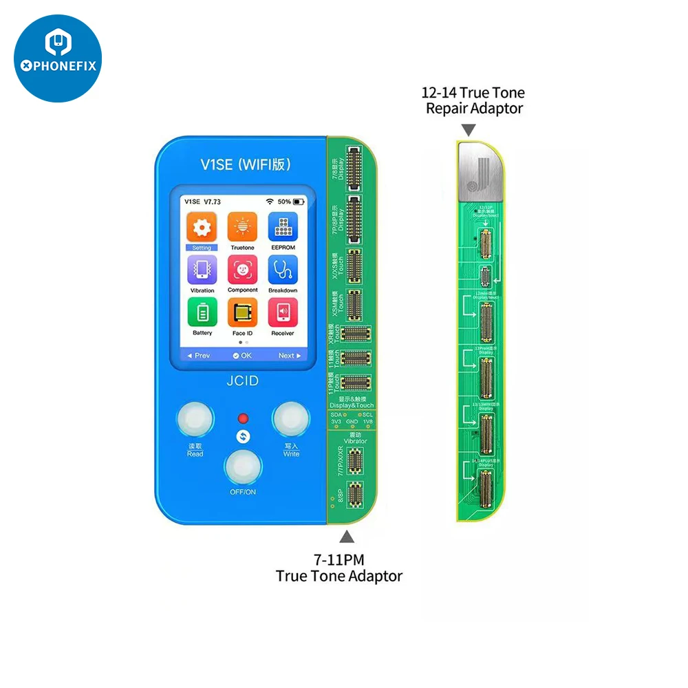 JC V1SE Programmer Perbaikan Nada Asli Pemulihan untuk Ponsel 7 8 8P X XS 11 Pro MAX 12 13 14 Alat Perbaikan Warna Asli Fotosensitif