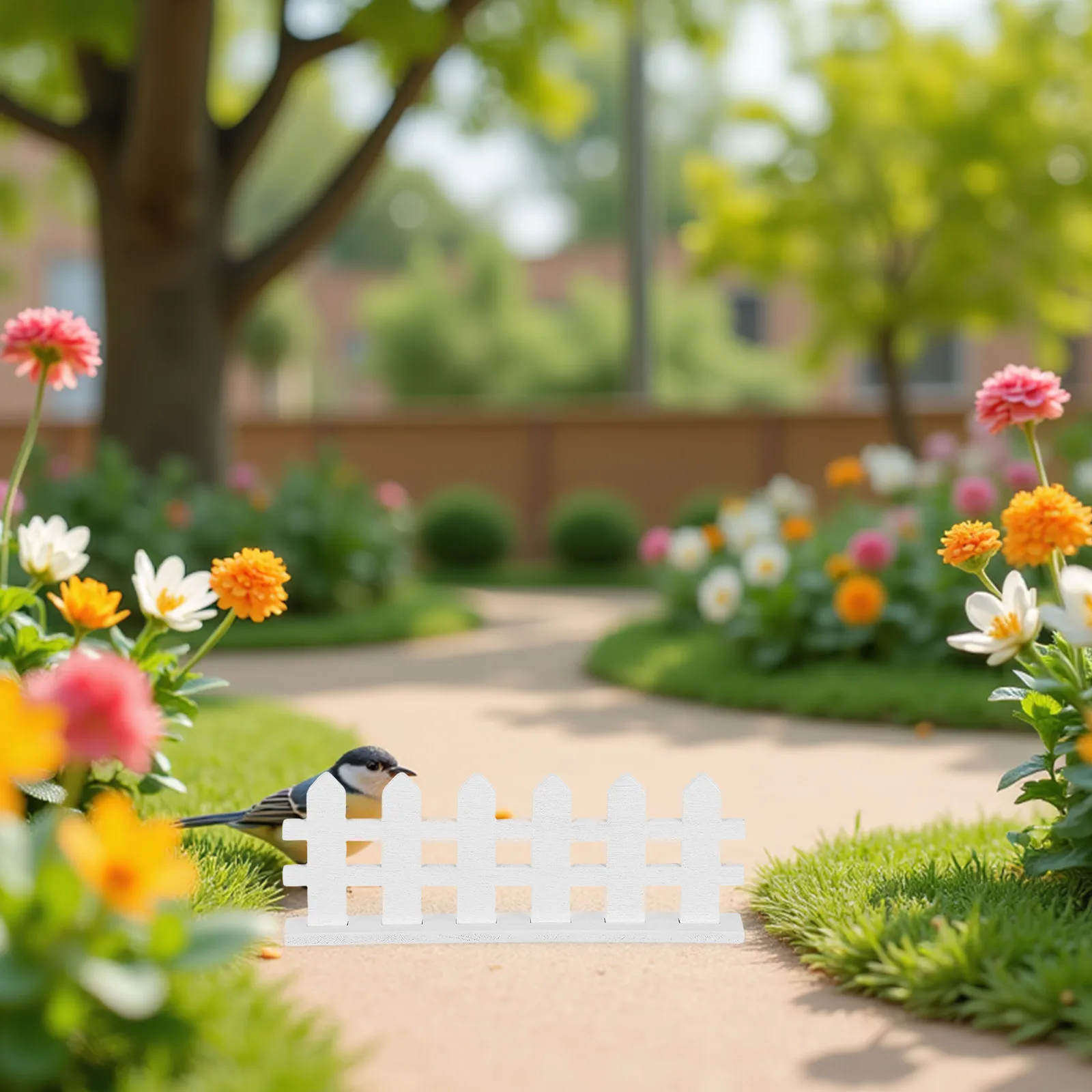 

12Pcs Miniature Wood Fence White Micro Landscape Fence DIY Bonsai Garden Pot Decoration Fairy Garden Accessories