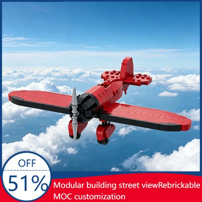 nouveau-260-piEces-moc-avion-de-voyage-type-r-«-mystery-ship-»-modele-d'avion-vintage-blocs-de-construction-personnalises-jouet-educatif-a-assembler-soi-meme