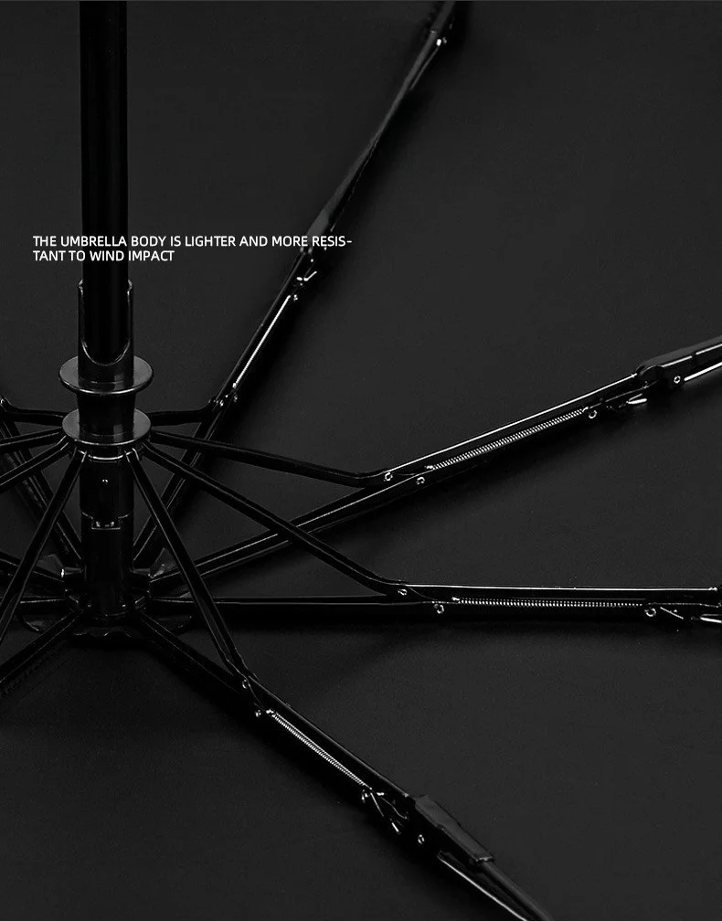 مظلة أوتوماتيكية بثمانية عظم من الفينيل لأشعة الشمس والمطر ومظلة شمسية مزدوجة الأغراض ومظلة للأشعة فوق البنفسجية هدية قابلة للطي تلقائيًا #5