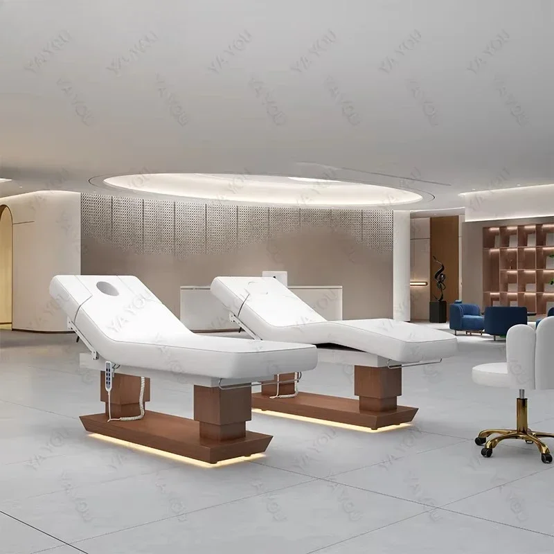 #Luxurious 4 Motor Multifunctional Massage Bed with LED Base for Beauty Salon