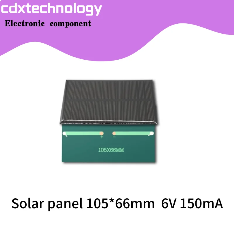 Solar panel 105*66mm 6V 150mA drip panel photovoltaic power generation battery charging