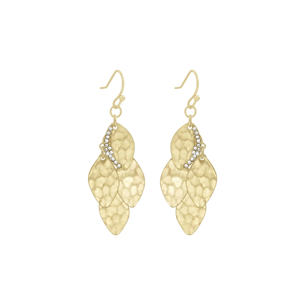 Moda banhado a ouro efeito martelado folha balançar brinco para mulheres menina casual elegante adorável bohemia jóias