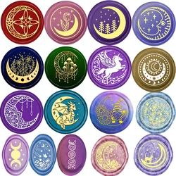 Moon Phase With Tulips Dwarf Unicorn Cat Plant Removable Brass Head Sealing Wax Seal Stamp for Card Invitation Wrapping 2024
