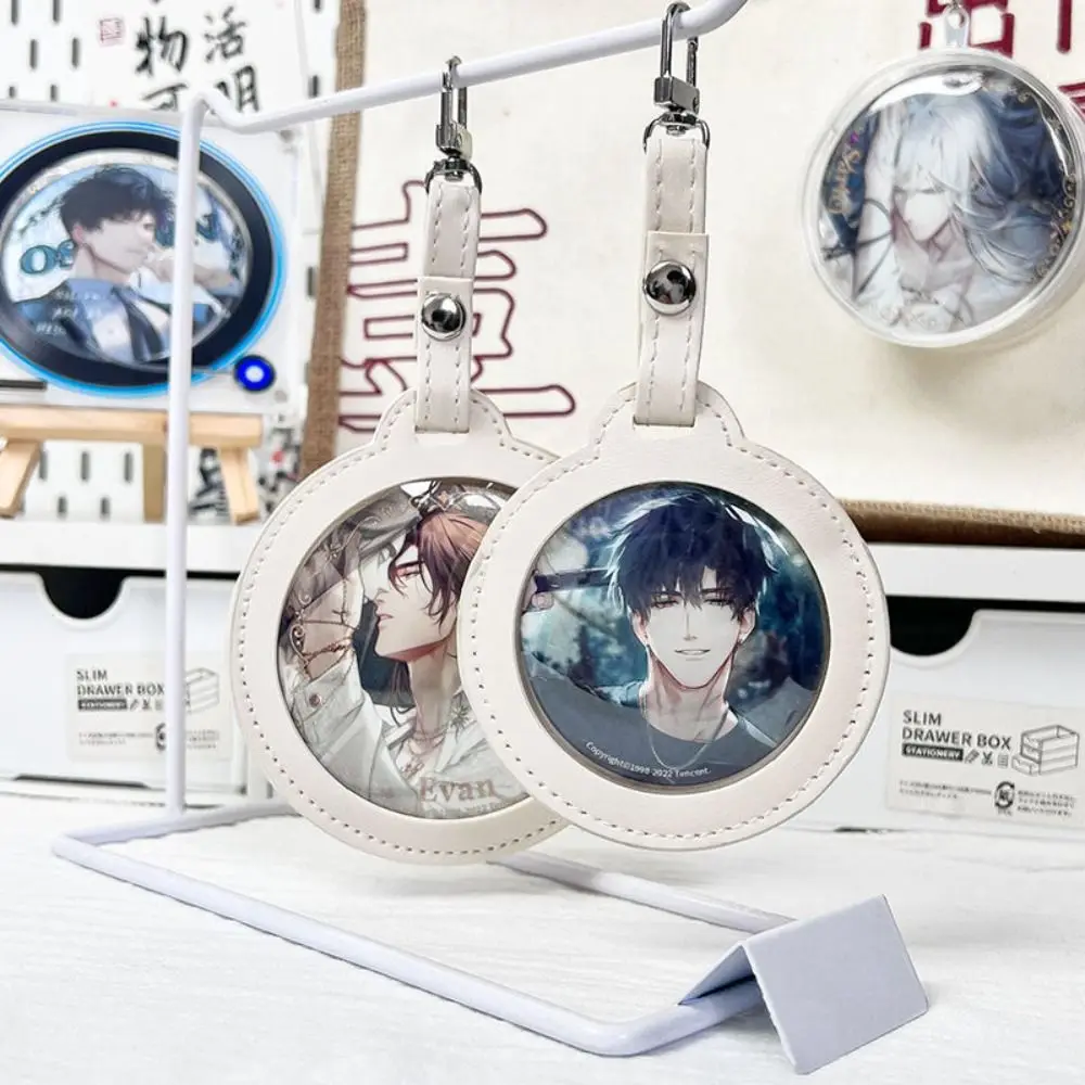

Portable Badge Display Badge Storage Bag PU Solid Color Transparent Round Bag Mini Korean Style Single Badge Itabag Gift
