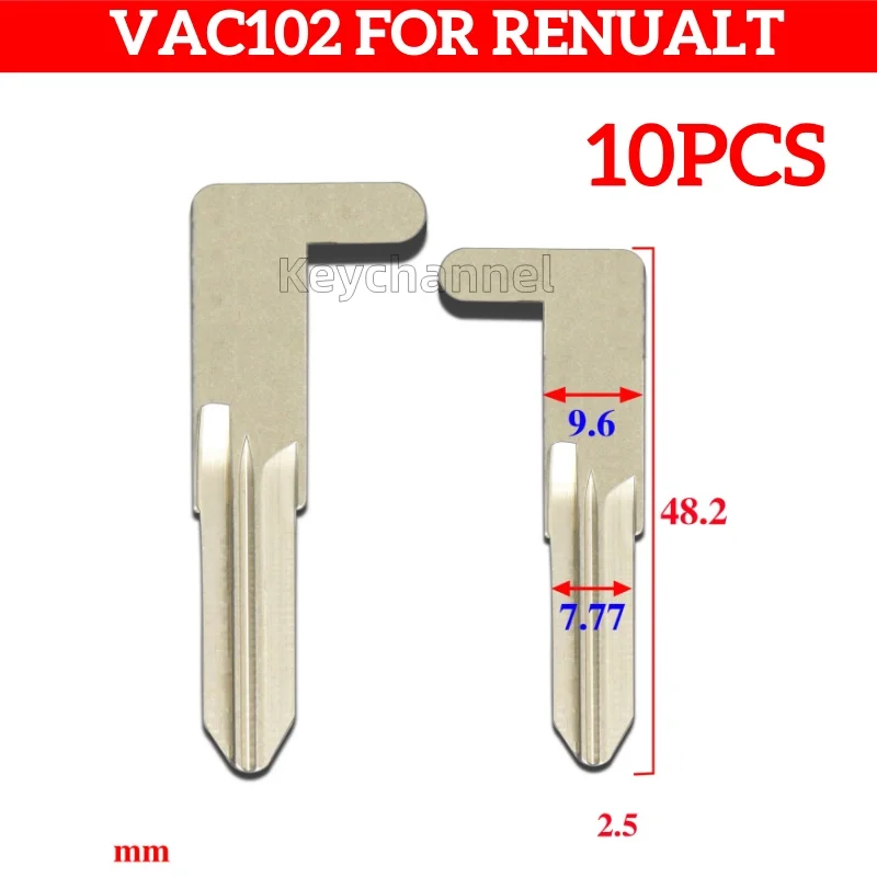 

keystar 5pcs/lot VAC102 Car Smart Key Blank Keyless Remote Key Blade Spare Emergency Door Key for Renault Key Duplicate
