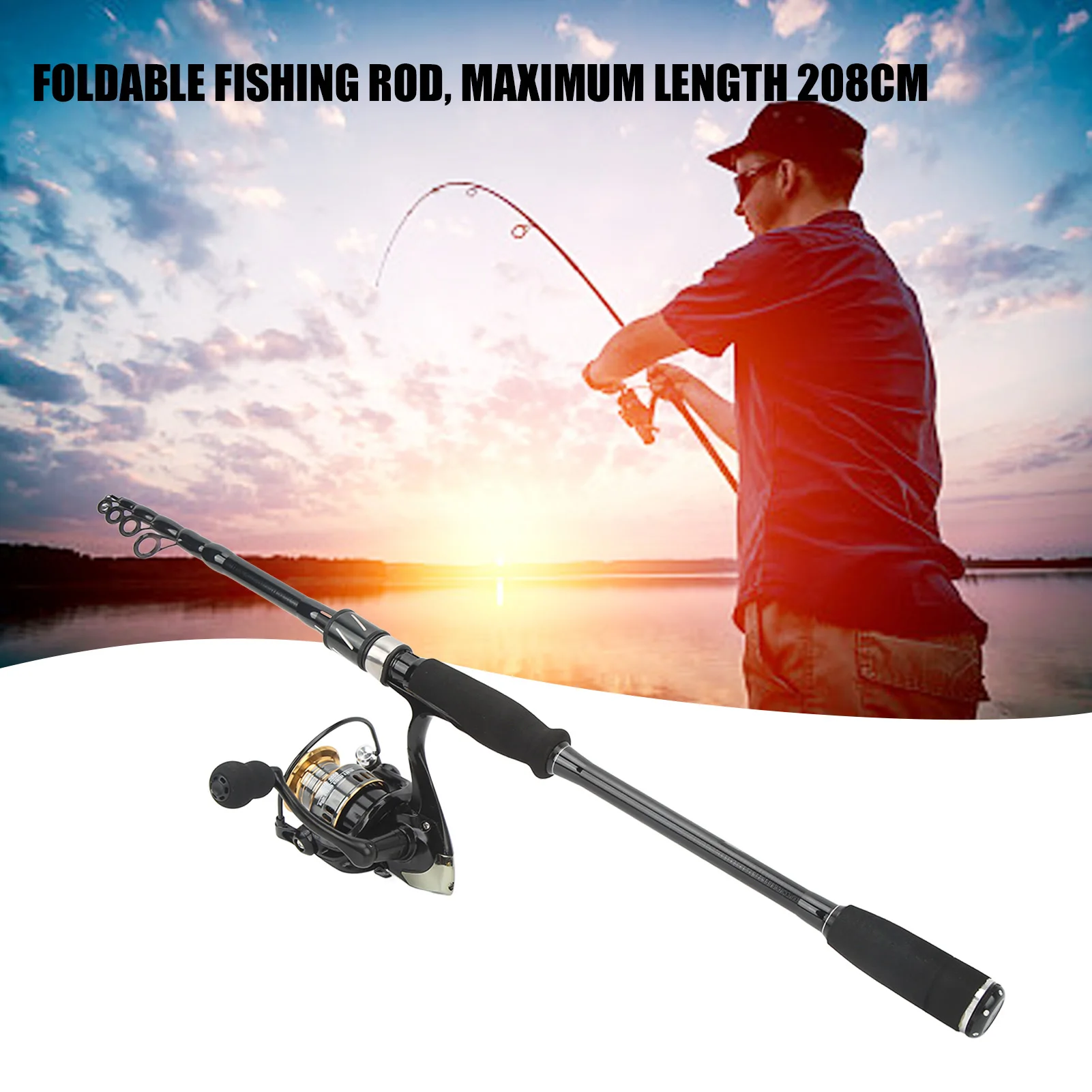 Fishing Rod and Reel Combo Set Fishing Rods Set Large Capacity Metal Wire Cup Silent Bearing Telescopic Rods for Beginners