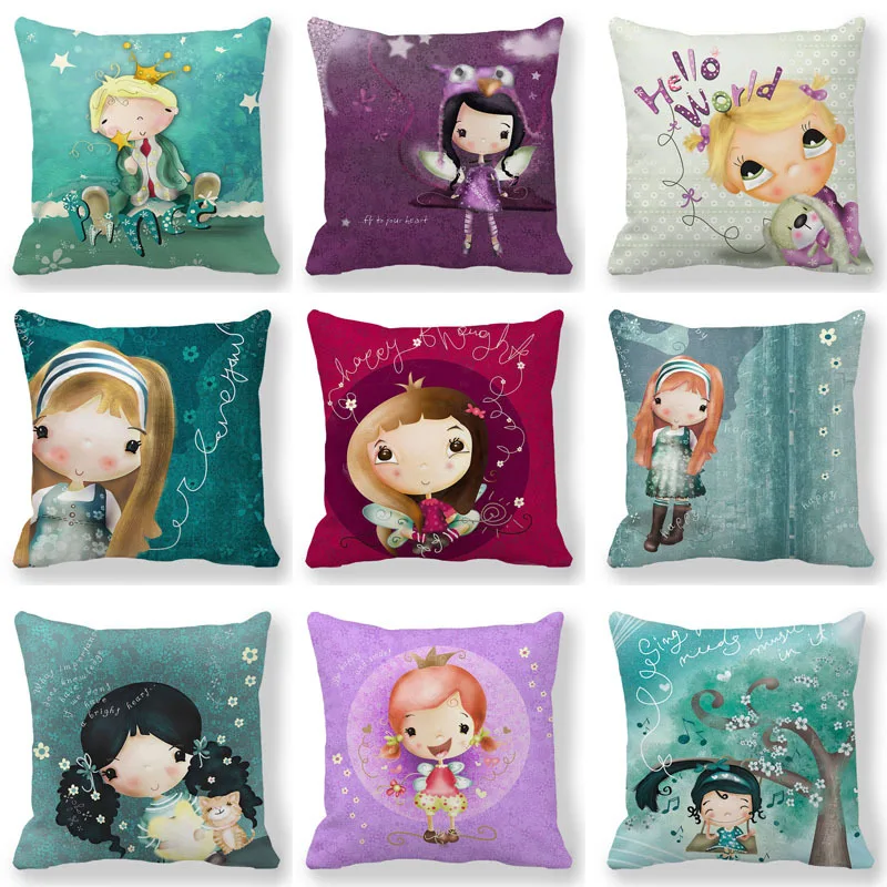 

Princess Pillow Case Cute Girl Decorative Pillowcase Girl Boy Kids Room Gift Room Aesthetics Bedroom Sofa Bed Chair Pillow Cover