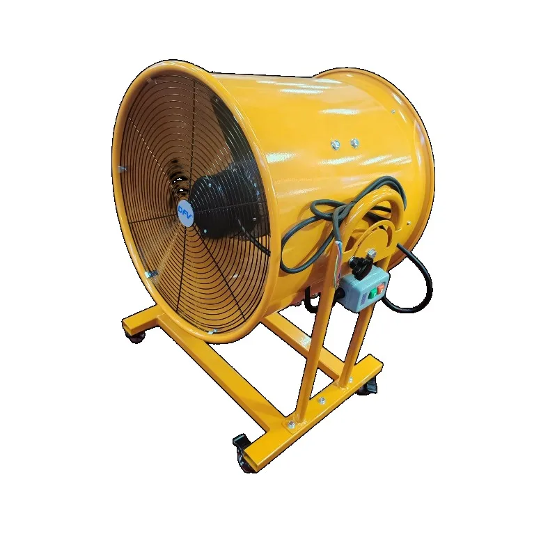 Aluminum bladed wheel, push angle adjustable mobile industrial blower, axial flow ventilation fan