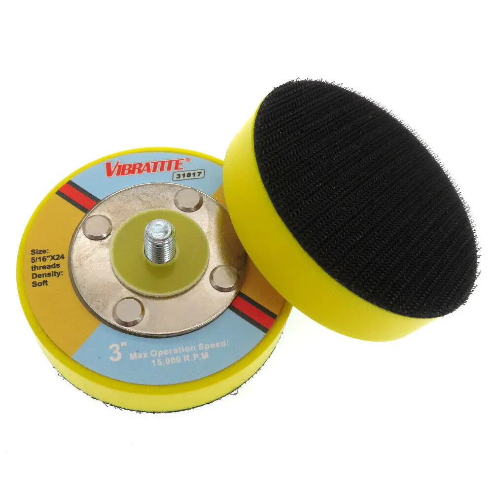 3นิ้ว75มม.ห่วงขัด Backing Pad M8ด้ายซ้ายสำหรับ Air Sander แผ่นขัดกระดาษทราย buffing Pads