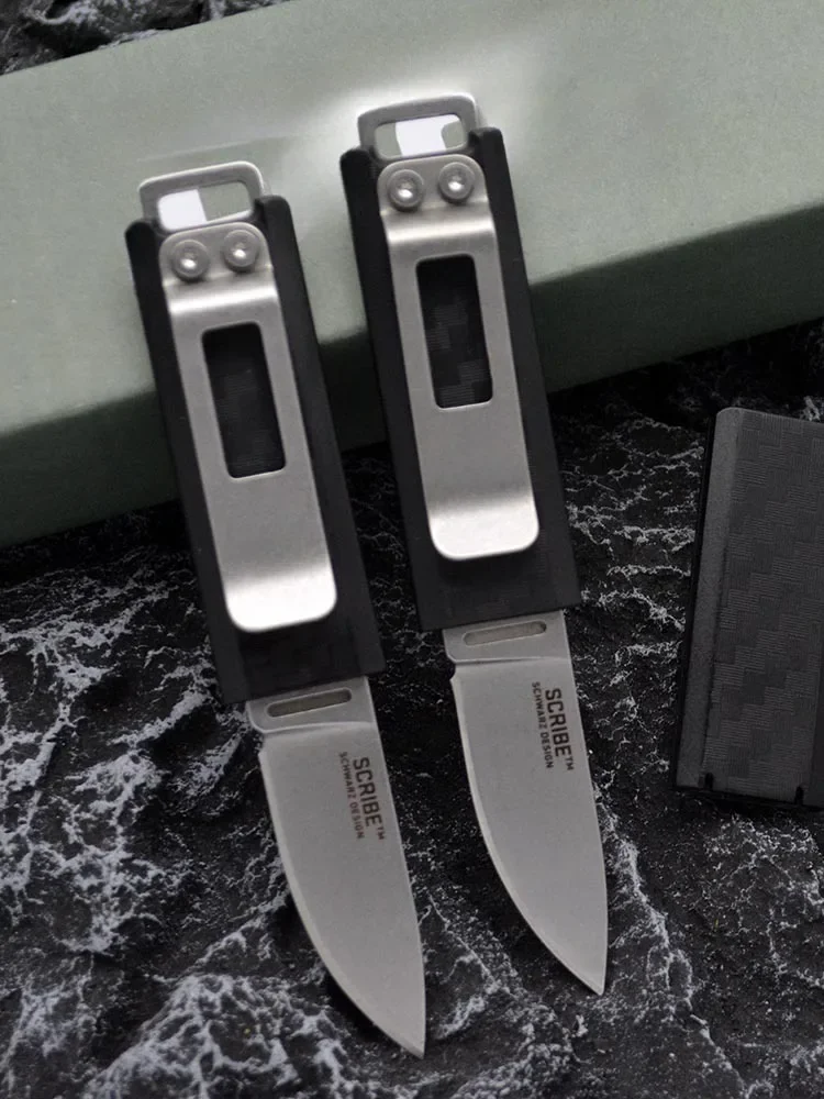 2425 Mini Pocket Fixed Blade Stonewashed Blade Nylon  Knife Handle Outdoor Portable Jungle Multifunction Survival Knife EDC Tool