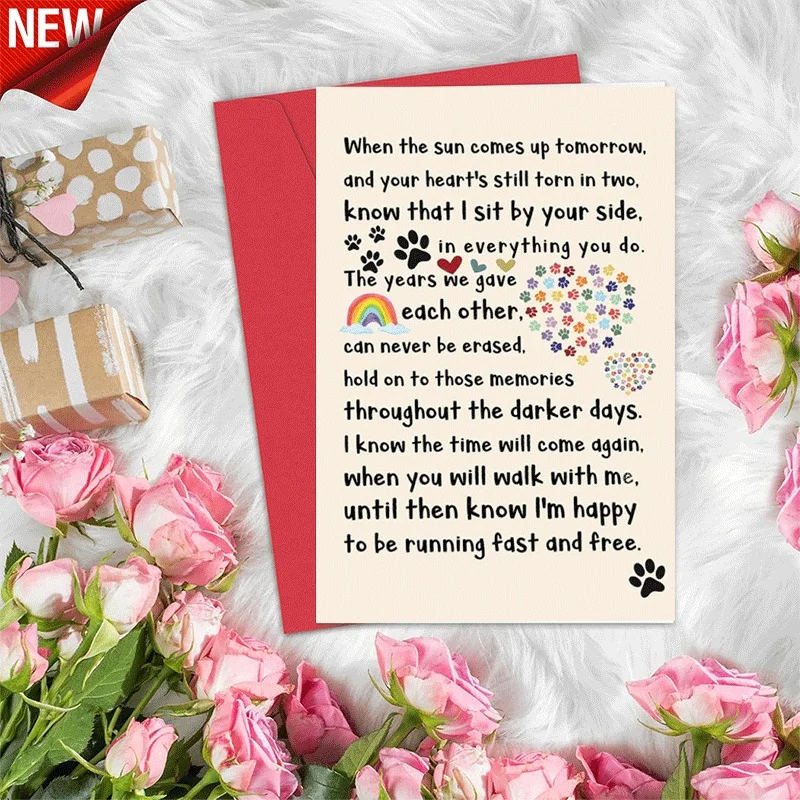 

Rainbow Bridge Pet Memorial Greeting Card Loss of Dog Sympathy Card Bereavement Keepsake Card for Pet Owner