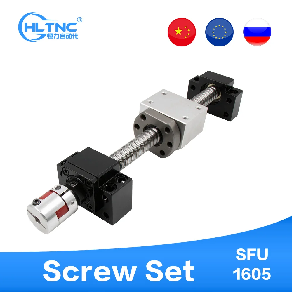 High Quality Cheaper Price 5mm Lead Bearing Steel Ball Screw Set SFU1610 Set -1000mm With Single Ball Nut