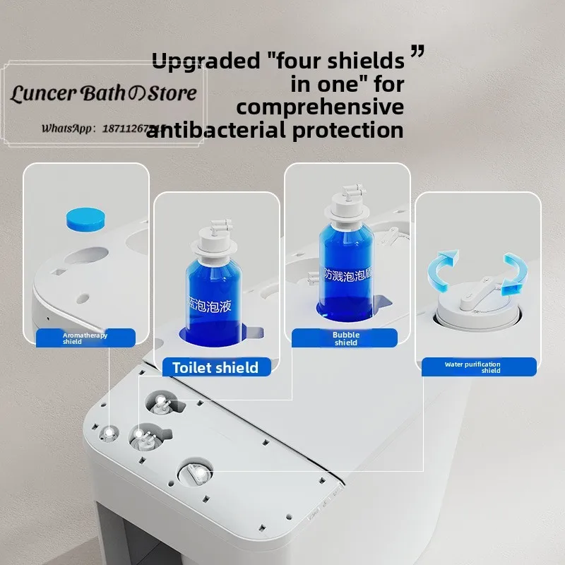 Fully Automatic Lightweight Smart Toilet Integrated Unit Auto Lid Flip Water Tank Design No Water Pressure Limit