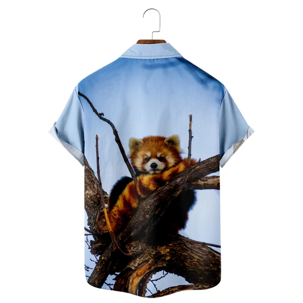 2022 New koala bear Shirts Men's Shirts Cute Hawaiian Shirts Men's Street Short Sleeve Tops Men's Loose Shirts