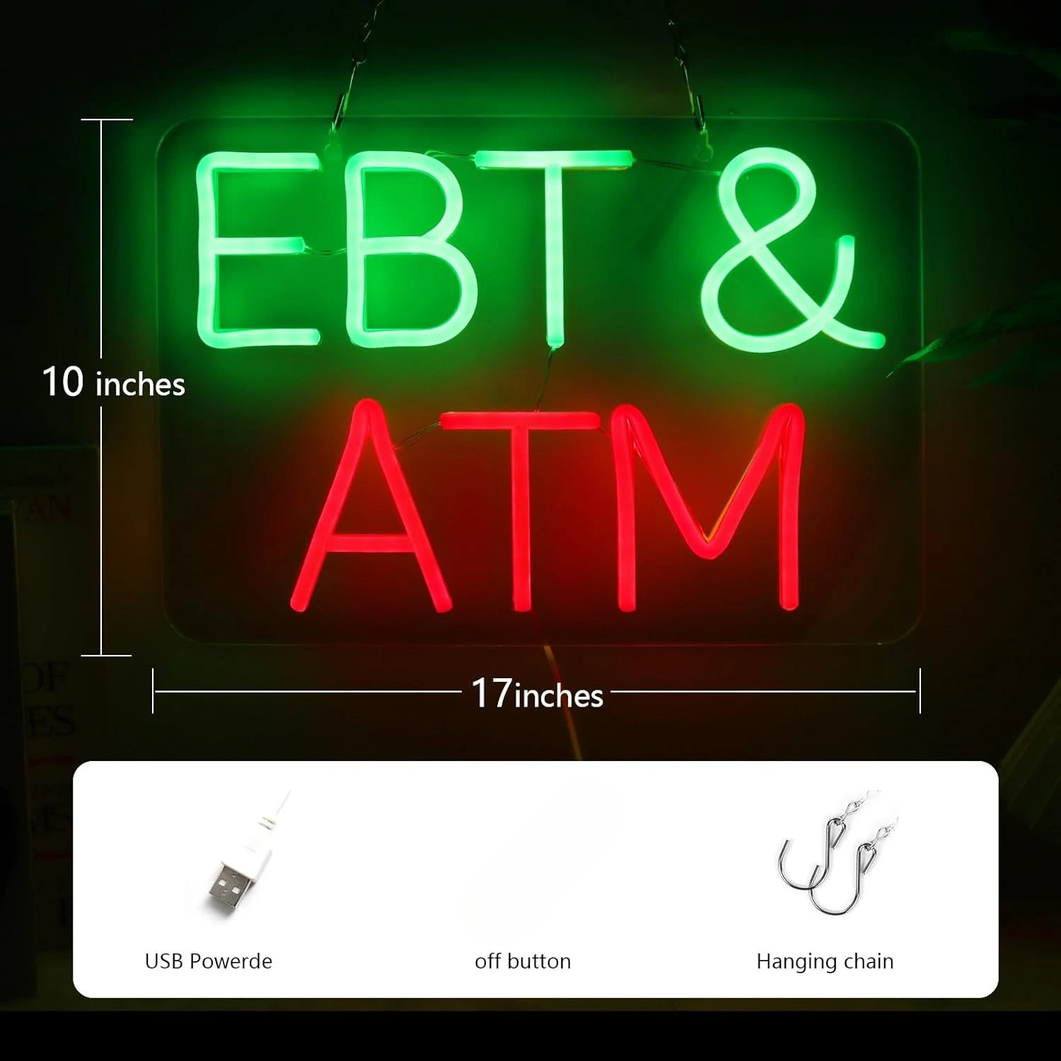 EBT & ATM النيون USB عكس الضوء ضوء النيون لمتاجر الراحة سوبر ماركت مطعم مكتب بار حانة ديكور الأعمال Led تسجيل