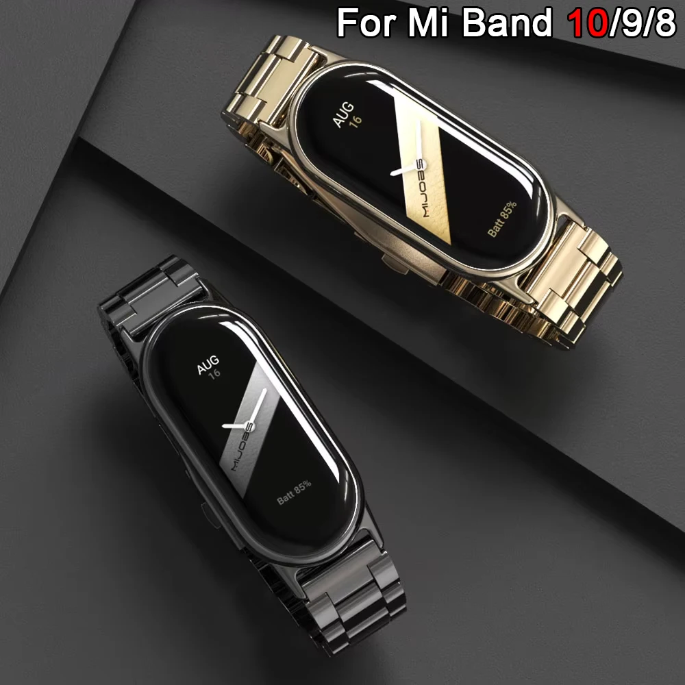 Edelstahlband Mi Band 8 9 10 Strap für Mi Band 10 Strap für Xiaomi Smart Band 9 Armband Uhrenarmband Miband 8 Metallarmband