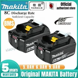 マキタ用充電式リチウム電池,100% オリジナル,bl1860b,bl1830,bl1850b,bl1840,bl1815,6ah,5ah,3ah,18vと互換性があります