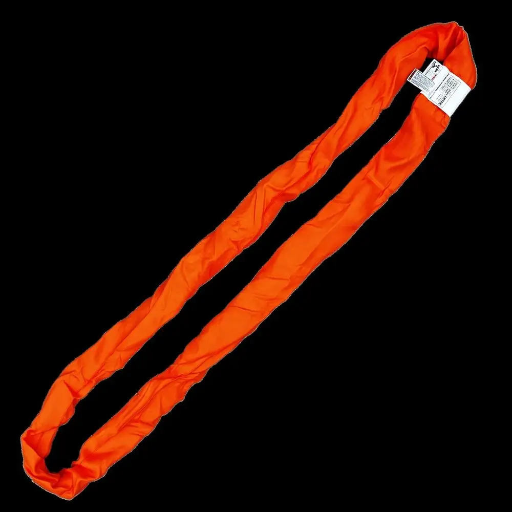 

Heavy-Duty Polyester Round Sling, USA Made, 25000 lbs Capacity, ENR8 Orange, 18 Feet Long