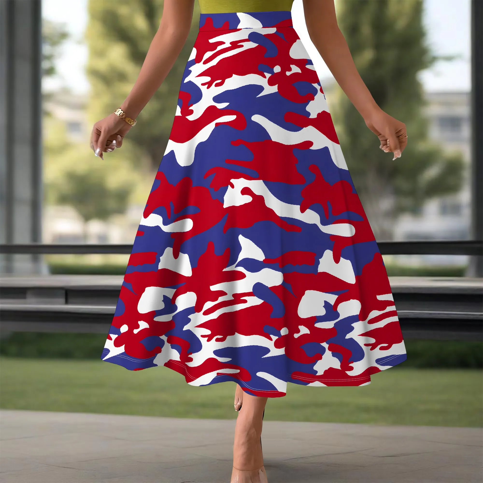 Women's  Sexy Loose Fashion Printed Hem Club Party Casual Vacation Long Skirt