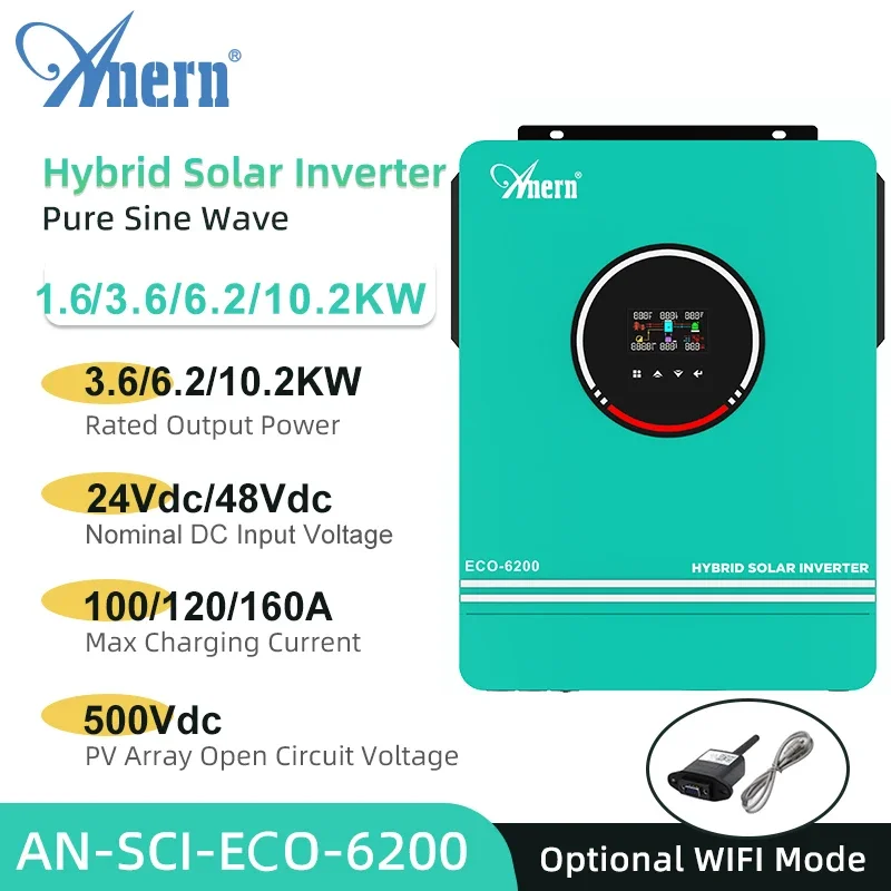 1,6 kW 3kW 3,6 kW 6,2 kW 8,2 kW 10,2 kW Hybrid-Solar wechsel richter mppt 80a 120a 140a 160a netz unabhängig 12V 24V 48V V Wechselstrom VDC