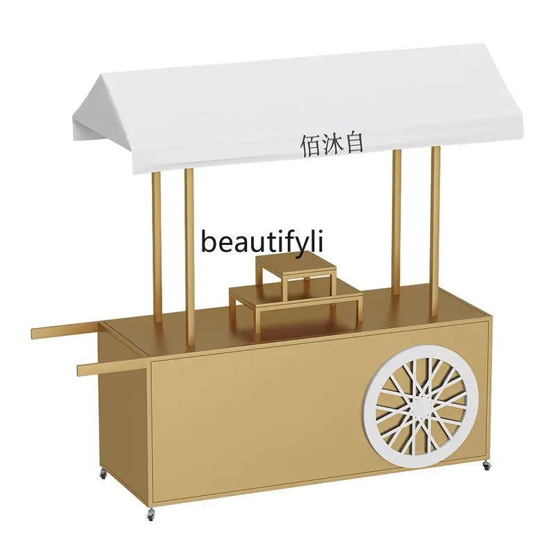 

Creative Market Iron Mobile Vending Car Shopping Mall Stall Supermarket Demo Table Promotion Float