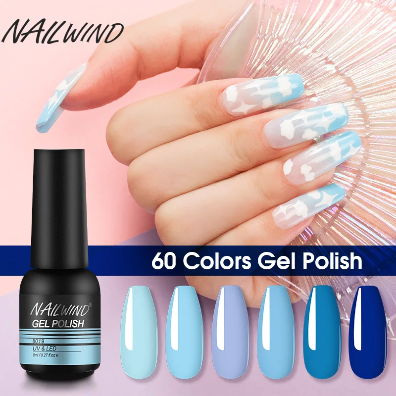 NAILWIND Blue Series Gel Nail Polish Semi Permanent Gel Varnishes Hybrid UV Polish Gel Polishes Base Top Coat Long Lasting