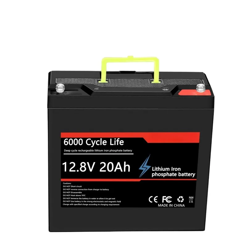 LiFePO4 DeepCycle Rechargeable Battery for Electric Boat Solar Wind Power Ride-on Toy Camping Equipment with 20A BMS 12.8V 20Ah