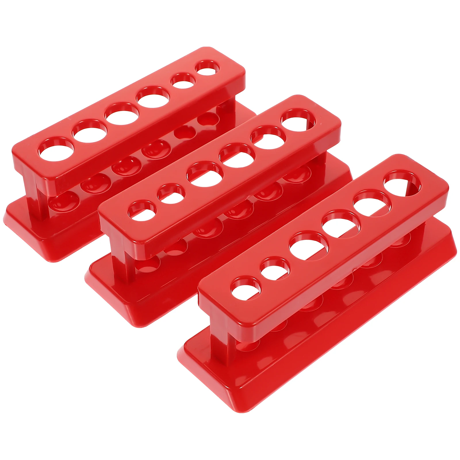 

3 pcs Test Tube Rack Plastic Storage Organizer Tricolor Abs Shelf Laboratory Lightweight Portable Easy Carry For School