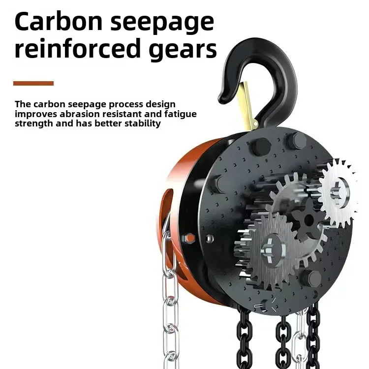 Hand Manual Chain Hoist, Lifting Height 6m Load 5 Tons, Triangular Lifting Chain, Portable Household Crane