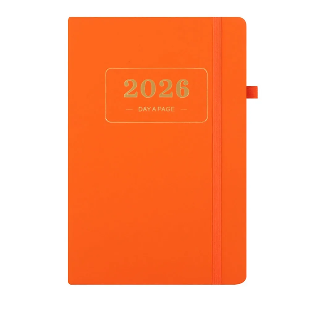 

PU Leather A5 Planner Notebook 2026.1.1-2026.12.31 Elastic Band 2026 Daily Planner Side Pen Holder Waterproof Agenda Notepad