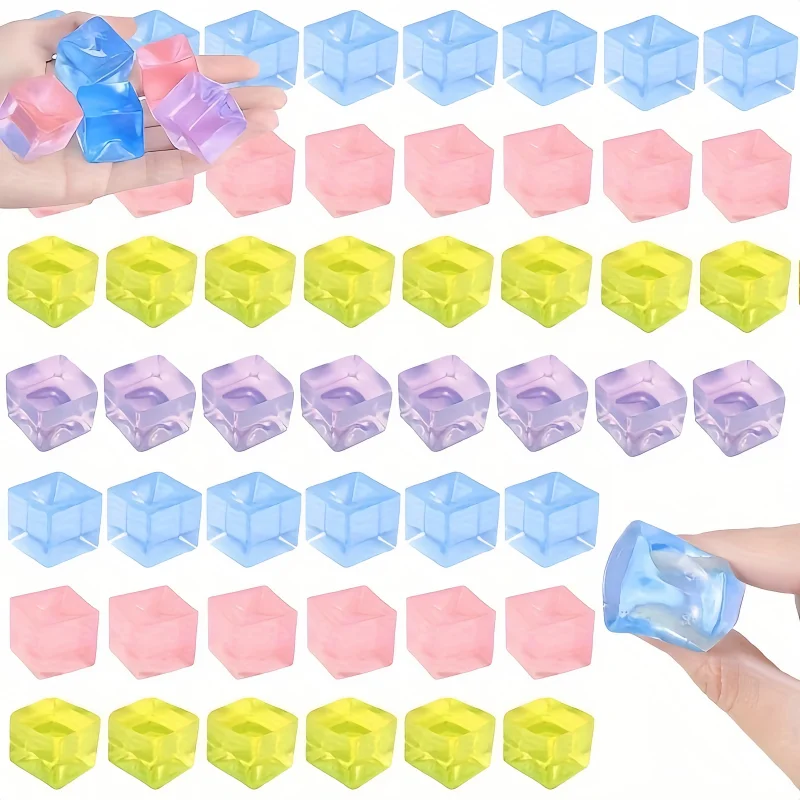 15Pcs Mini Eiswürfel Squishy Spielzeug Release Stress Transparent Kleine Eis Block Prise Kinder Quetschen Stressabbau Spielzeug Geschenke
