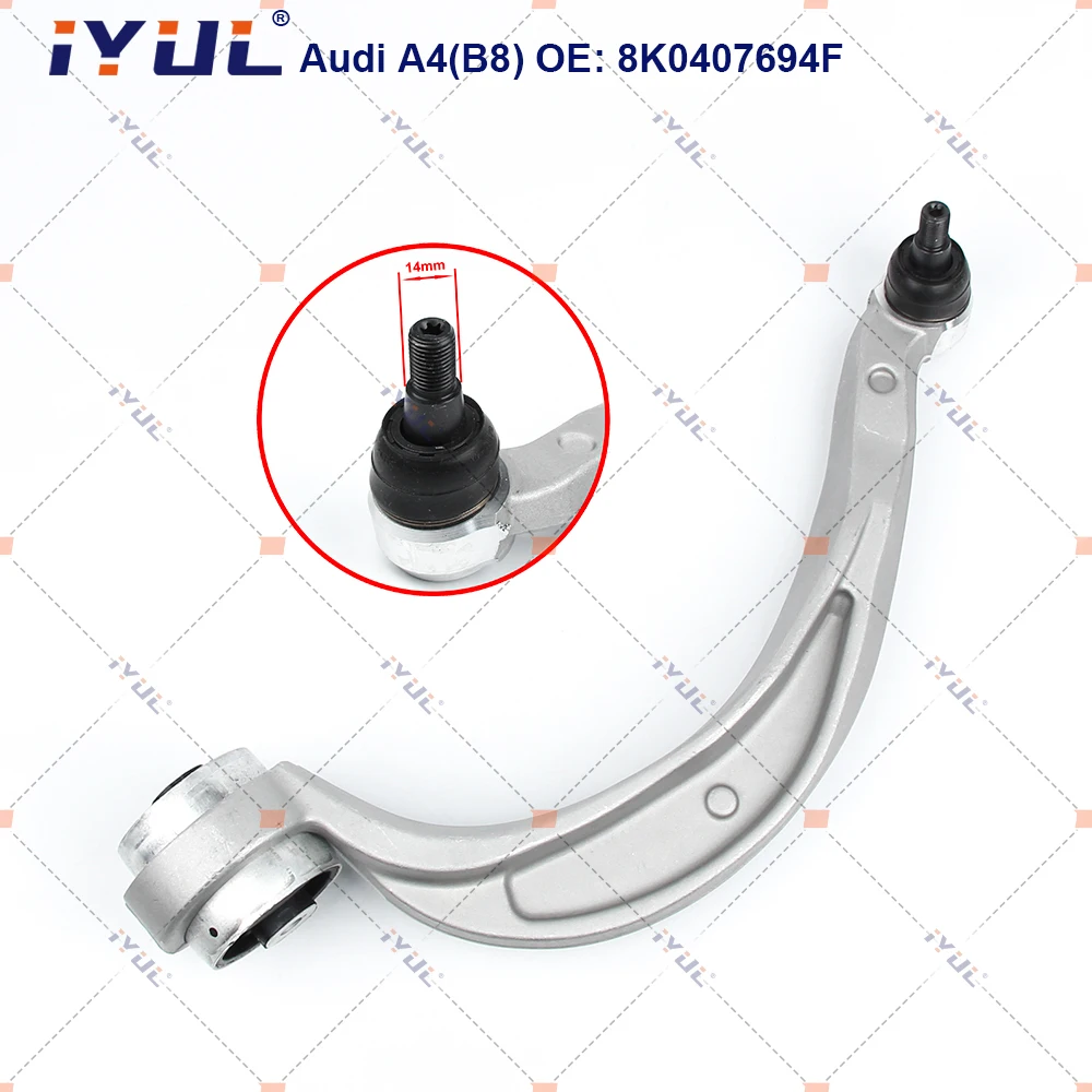 A Pair Front Lower Suspension Control Arm Curve 14mm For Audi A4 8K2 8K5 8KH B8 A5 8F7 8TA Q5 17mm 8K0407693S 8K0407694S