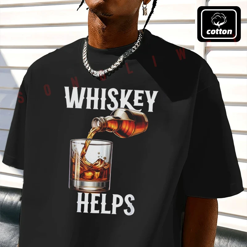 

2026 Shirt Cotton Casual Funny Whiskey Lovers Graphic Moto T-shirts Mens Summer Cycling Sportswear Top Tee