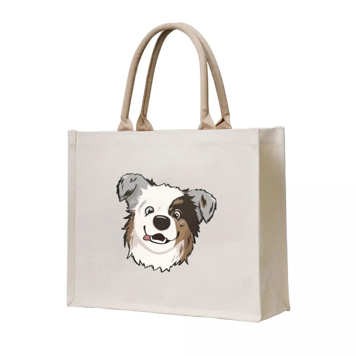 

australian sheperd dog face Tote Bag Beach bag shopper bag woman Women's beach bags