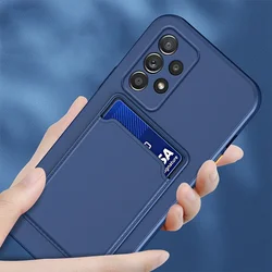 Silicon Wallet Case Voor Samsung Galaxy A32 A52 A52S A53 A72 A13 A33 A73 A23 4G 5G kaarthouder Slot Cover