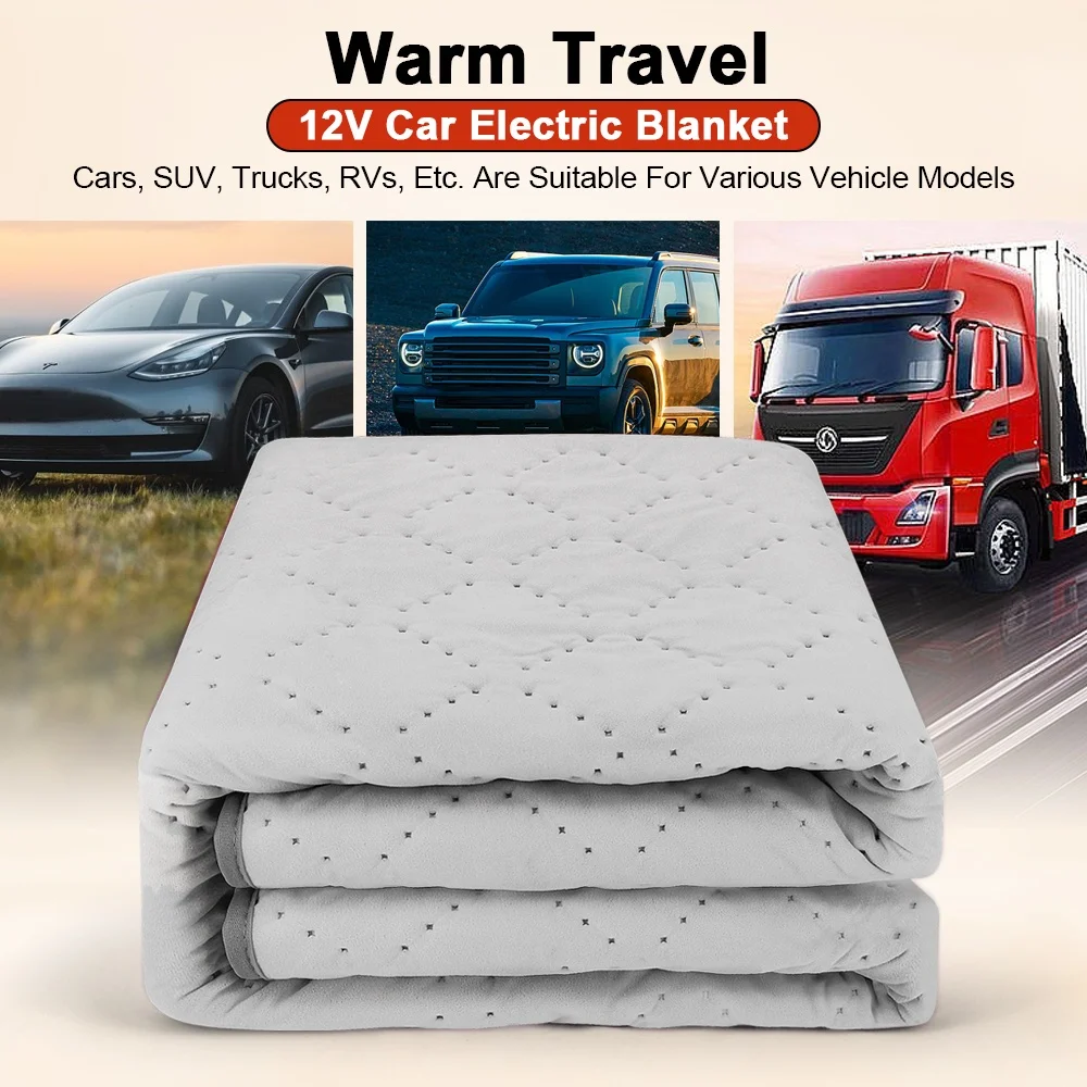 12V Car Electric Heating Blankets for Camping Trucks Off-Road Vehicles Heating Pads 120cmx150cm 70x180cm Seats Heater for Winter