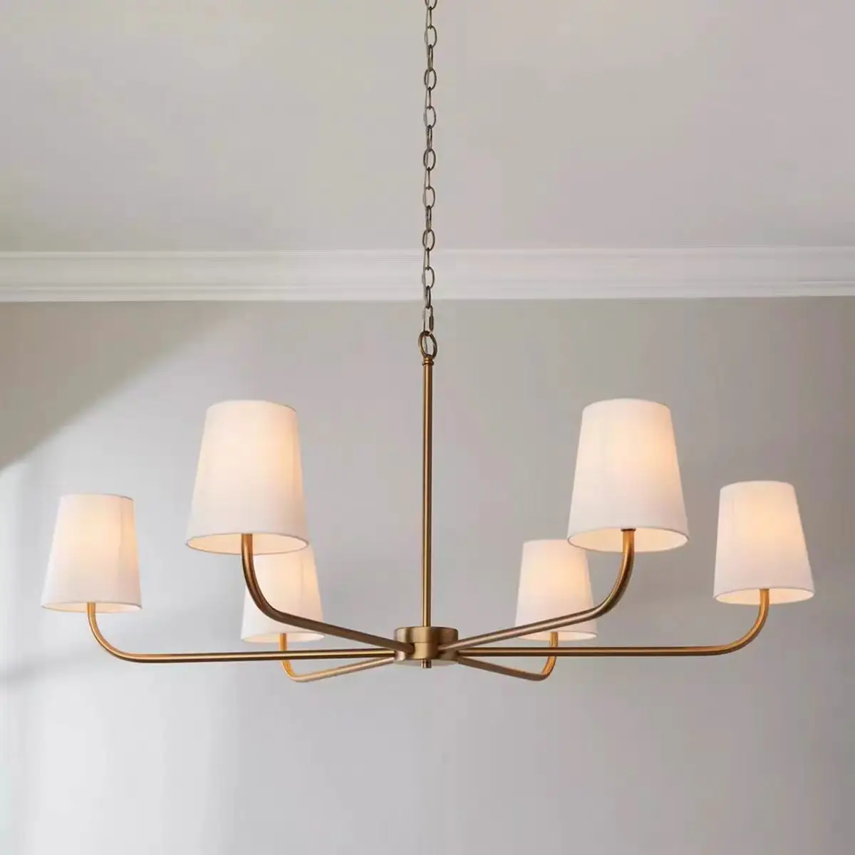 Modern Minimalist Fabric Lampshade Pendant Light American Countryside 2 Heads 6 Heads Restaurant Lamp Post-modern Bedroom Decor