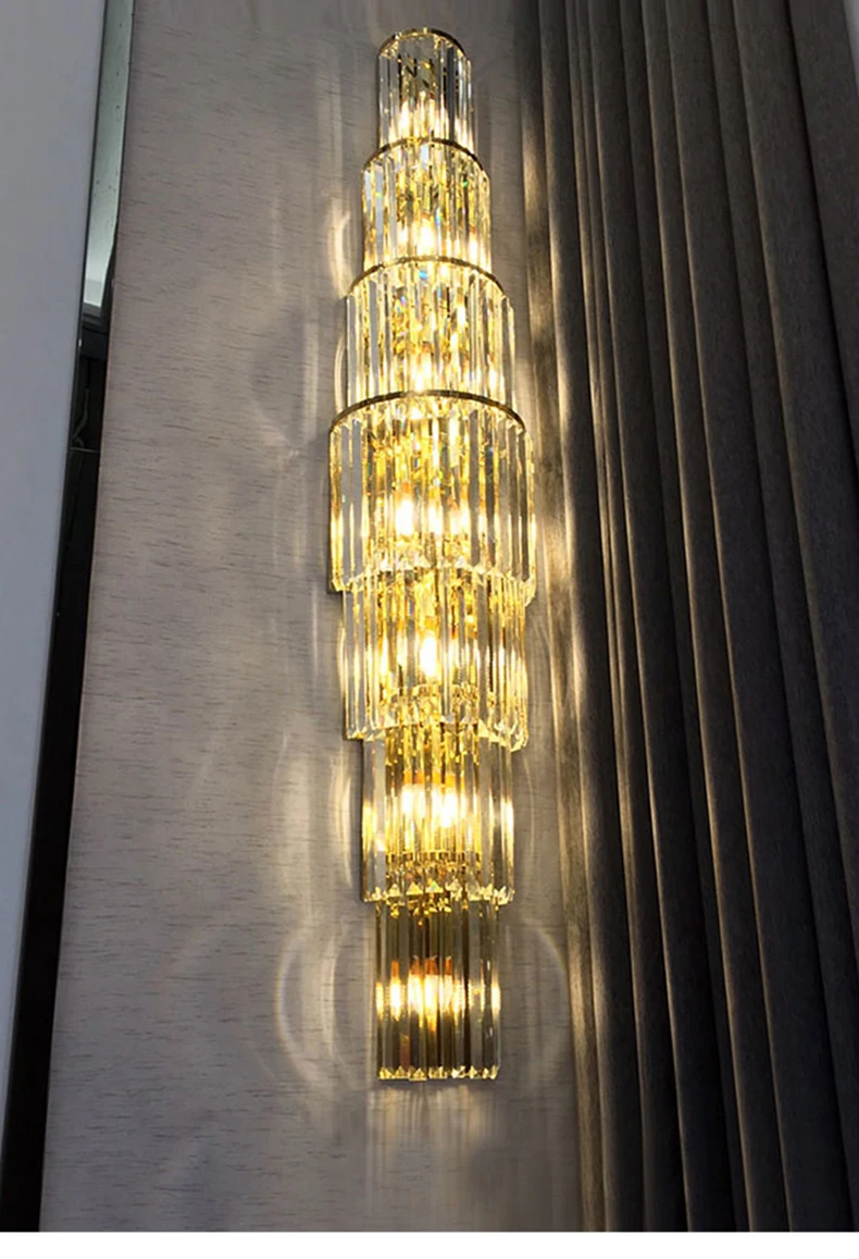 Nordic Porch Large Crystal Wall Lamps For Living Room Hall Loft Bedside Wall  Light Modern Luxury Home Decor Wall Sconce Fixtures - AliExpress, image size:790x1157