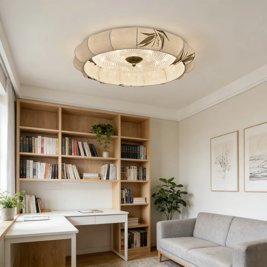 New Chinese style bamboo leaf ceiling light,Zen inspired embedded installation,suitable for bedroom,livingroom andhomedecoration