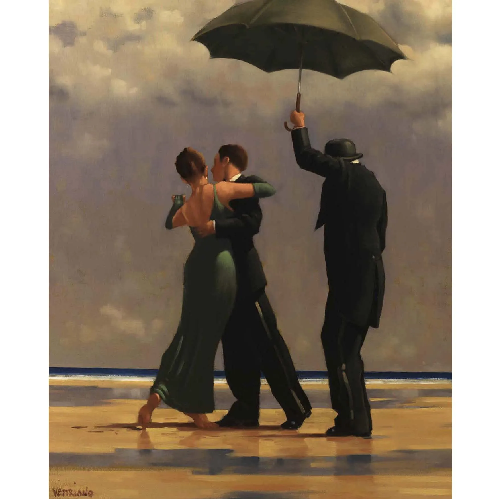 Dancer in Emerald by Jack.Vettriano,Hand painted famous painting reproduction,Figure painting on canvas,Canvas wall art